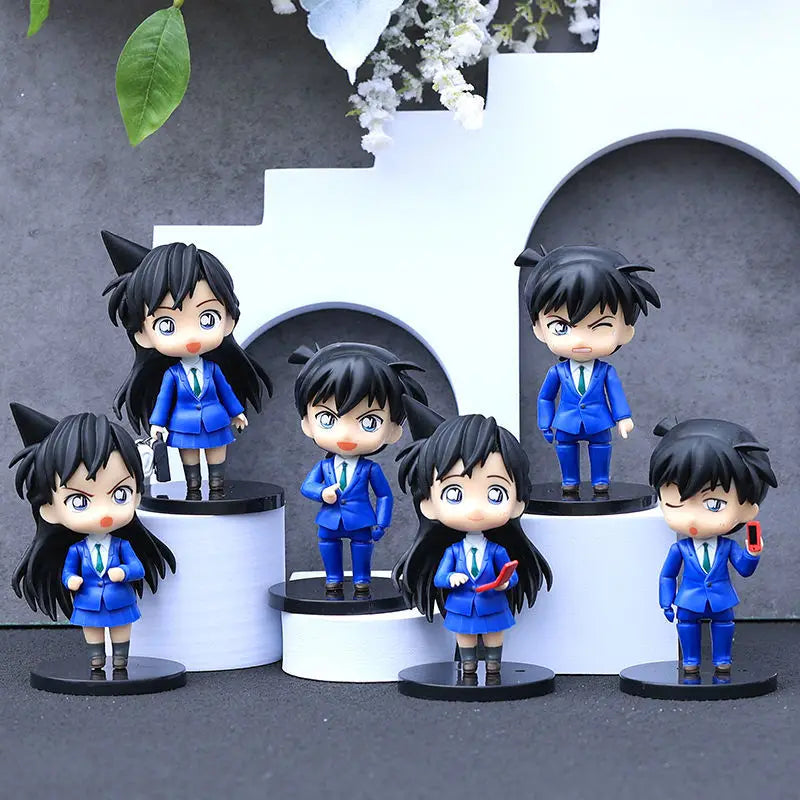 6pcs/set Detective Conan Action Figure Toys for Kids Kuroba Kaito Akai Shuuichi Haibara Ai Hattori Heiji Collectible Gift Dolls