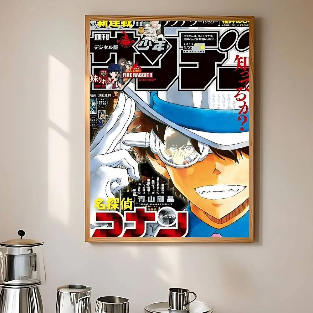 D-Detective Conan Comics Magazine Poster HD Canvas Painting Print For Home Living Room Bedroom Decorative Pictures