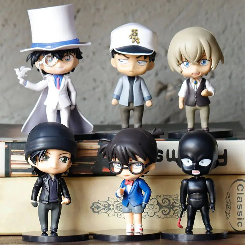 6pcs/set Detective Conan Action Figure Toys for Kids Kuroba Kaito Akai Shuuichi Haibara Ai Hattori Heiji Collectible Gift Dolls