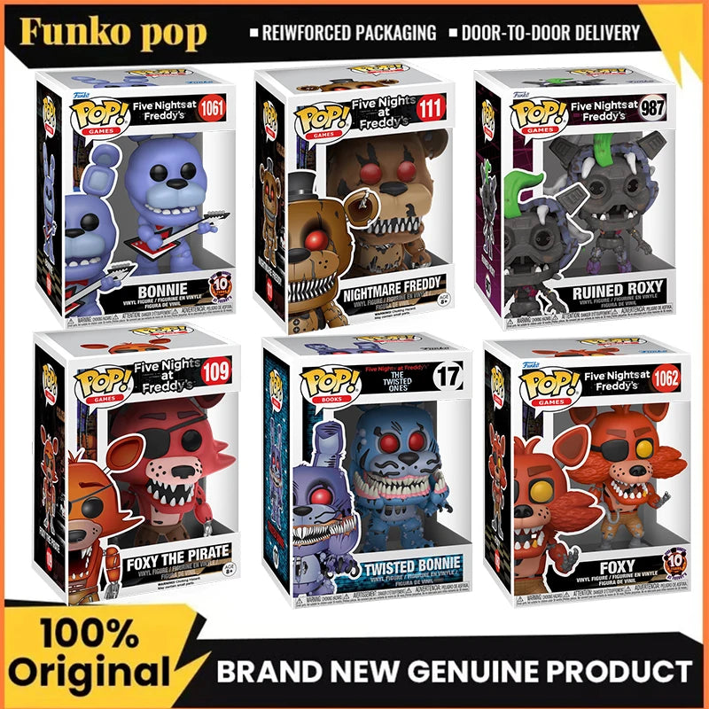 مجموعة Funko Pop الأصلية Five Nights at Freddy's Bonnie Foxy Freddy Roxy مناسبة للأولاد والبنات كهدية