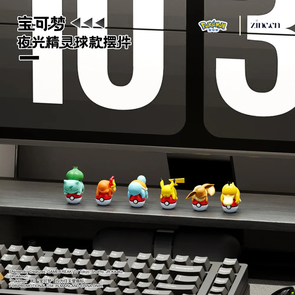 Genuine Pokemon Pikachu Eevee Psydusk Squirtle Charmander Bulbasaur Anime Action Figure Toy Doll Car Decoration Christmas Gift