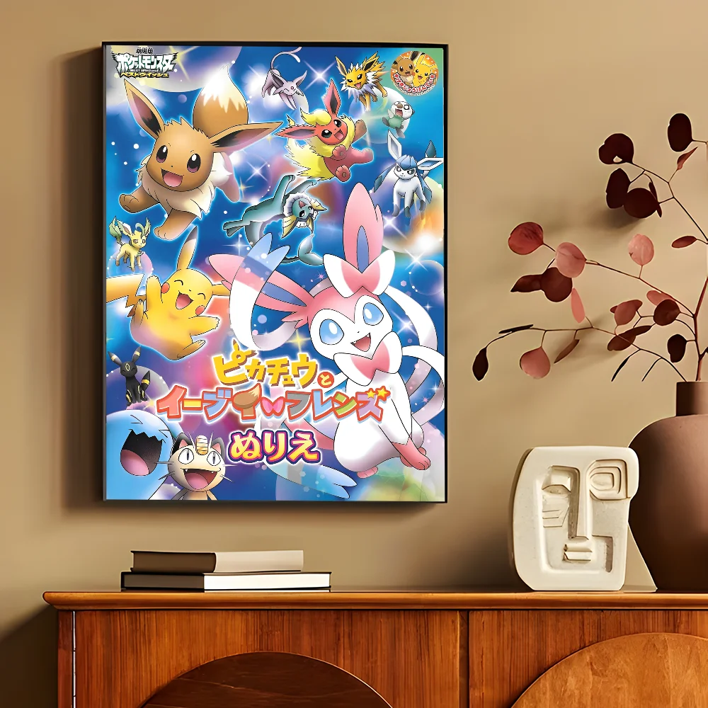 Anime P-Pokemon Anime Posters Sticky HD Quality Wall Art Retro Posters for Home Kawaii Room Decor