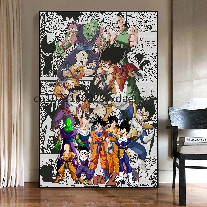 Anime Classic Canvas Prints Poster Dragon Ball Z Goku Vegeta Gohan Home Room Bar Wall Decor Art Picture Painting Wallpaper Gift
