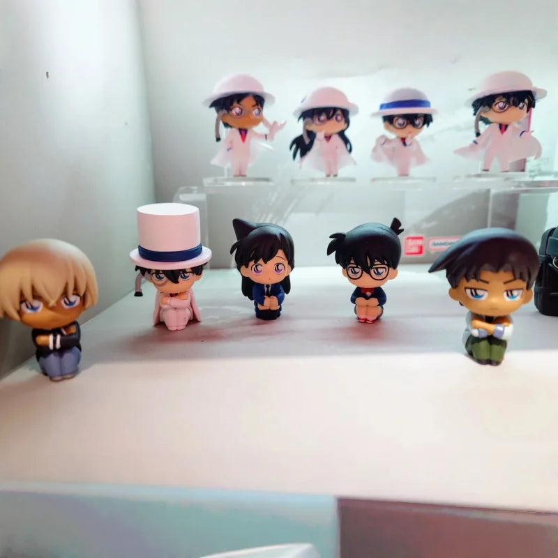 BANDAI Original In Stock Detective Conan Gashapon Keychain Set - Kaito Kid/Ran/Heiji/Akai/Amuro - Anime Collectible Charm