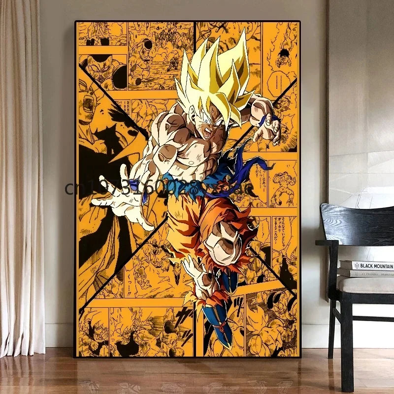 Anime Classic Canvas Prints Poster Dragon Ball Z Goku Vegeta Gohan Home Room Bar Wall Decor Art Picture Painting Wallpaper Gift