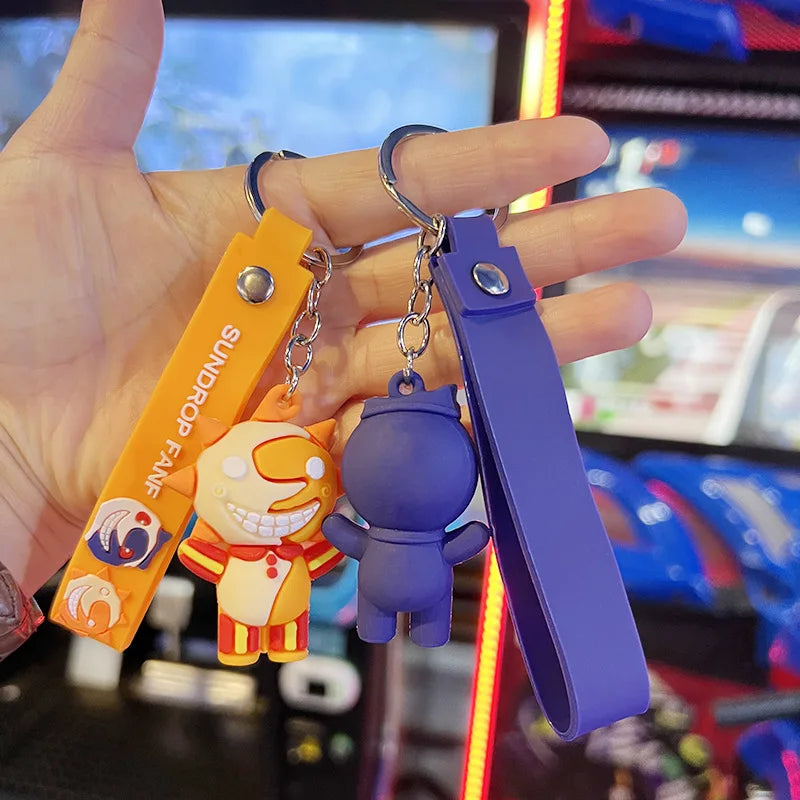 1Pc Cartoon Sundrop Fnaf Figure Toys Keychain Fnaf Security Breach Sunrise Moondrop BOSS Bag Pendant Keyring Kids Girls Gifts