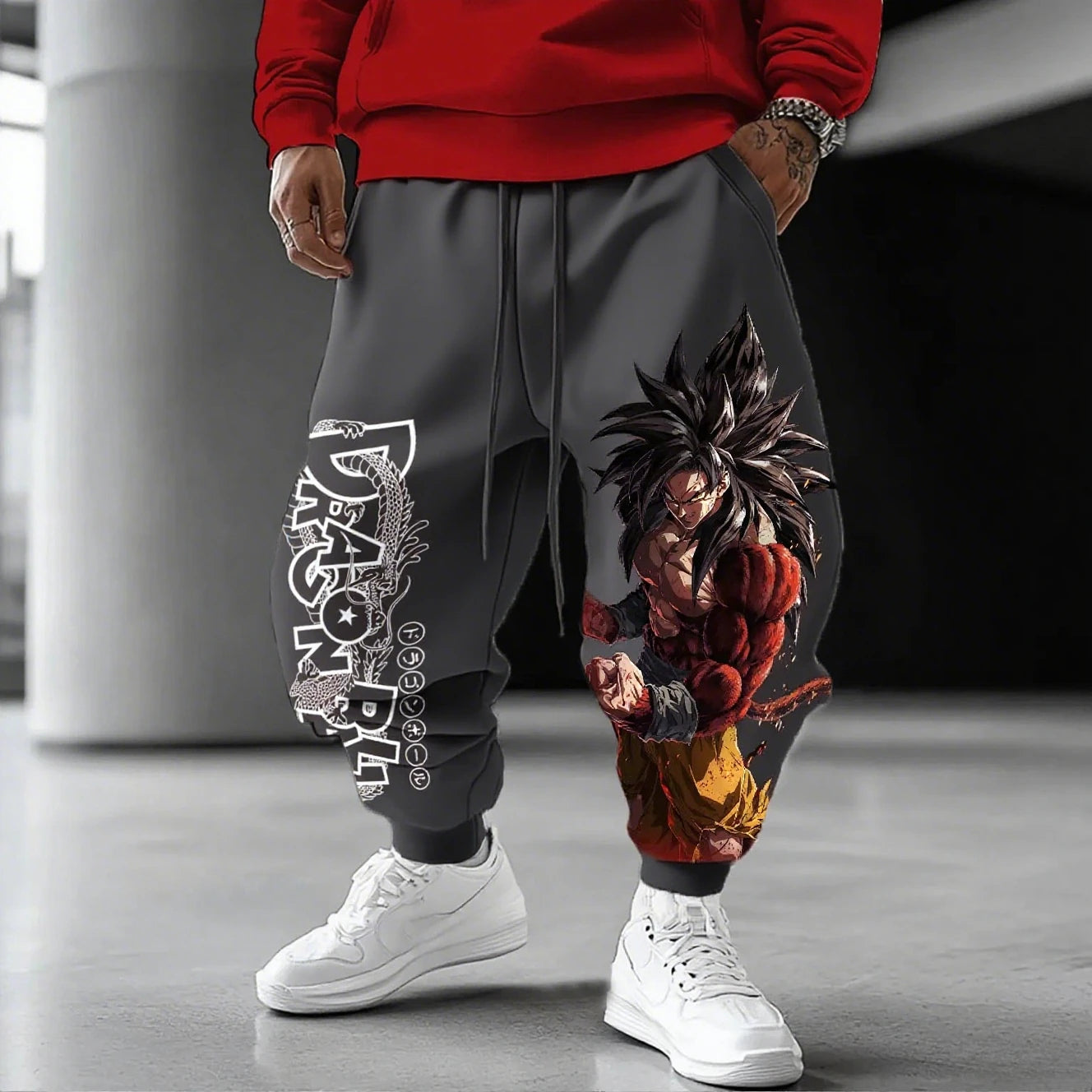 Dragon Ball Super Saiyan Goku Men Jogger Pants Anime Streetwear Casual Sweatpants Loose Fit Graphic Print Spring Autumn Trousers