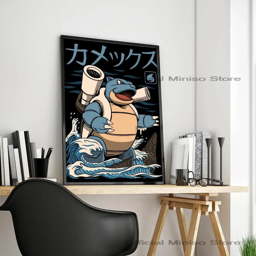 1pc Anime Pikachu Poster Self-adhesive Art Pokemon Waterproof Paper Sticker Coffee House Bar Room Wall Decor