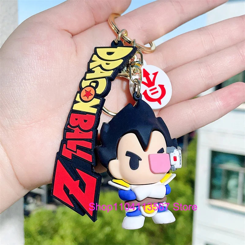 Dragon Ball Keychain Kawaii Vegeta Cartoon Bulma Piccolo Car Key Chain Backpack Pendant Keyring Gifts Accessories