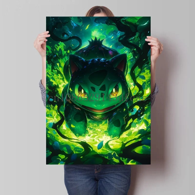 Pokemon Classic Anime Canvas Painting Bulbasaur Charmander Squirtle Poster and Print Wall Art Ink Picture Home Decor Kids Gifts