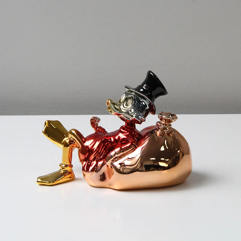 Modern Minimalist Ceramic Duck Figurine Creative Cartoon Decor for Living Room Model Home Office Desk