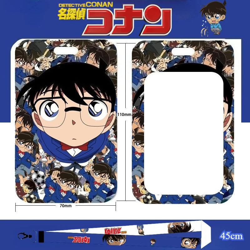 Detective Conan Lanyard Push-pull Card Holder Mouri Ran Long Rope Business Card Holder Detachable Long Rope Student Card Holder