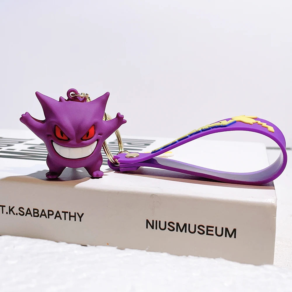 Pokémon Keychain Set - Cute Pikachu & Friends Q Version Keyring, Anime Backpack Charm, Kawaii Gift for Fans & Couples (Birthday