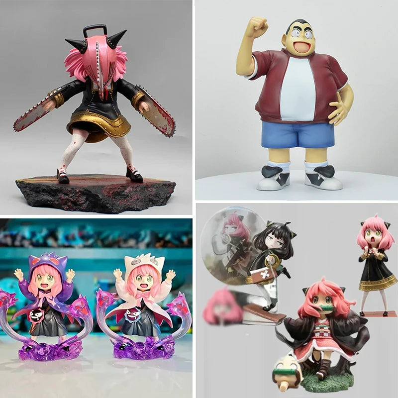 Cartoon Kojima Genta Conan Edogawa Action Figure Anime Anya Chainsaw Man Figure Spy×Family Anya Forger Figurine Series Model Toy