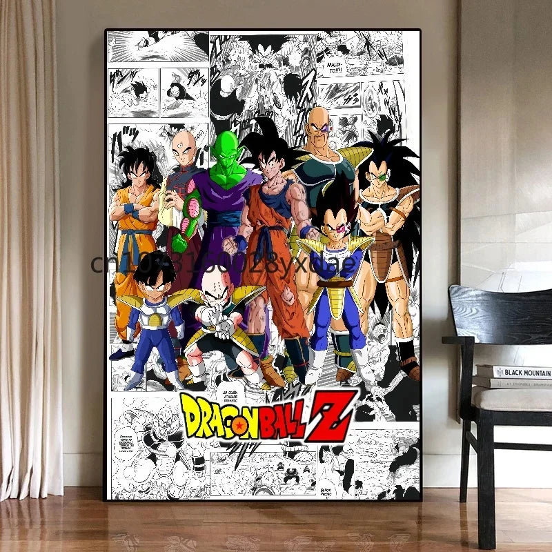 Anime Classic Canvas Prints Poster Dragon Ball Z Goku Vegeta Gohan Home Room Bar Wall Decor Art Picture Painting Wallpaper Gift