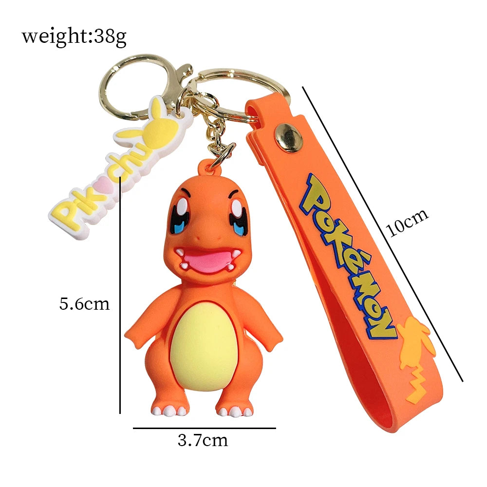 Pokémon Keychain Set - Cute Pikachu & Friends Q Version Keyring, Anime Backpack Charm, Kawaii Gift for Fans & Couples (Birthday