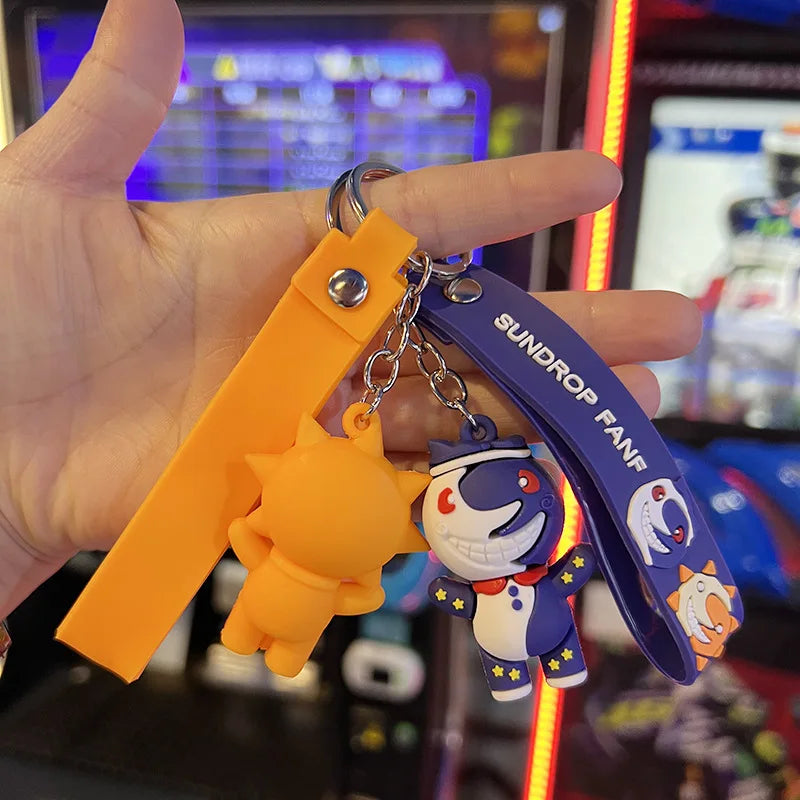 1Pc Cartoon Sundrop Fnaf Figure Toys Keychain Fnaf Security Breach Sunrise Moondrop BOSS Bag Pendant Keyring Kids Girls Gifts