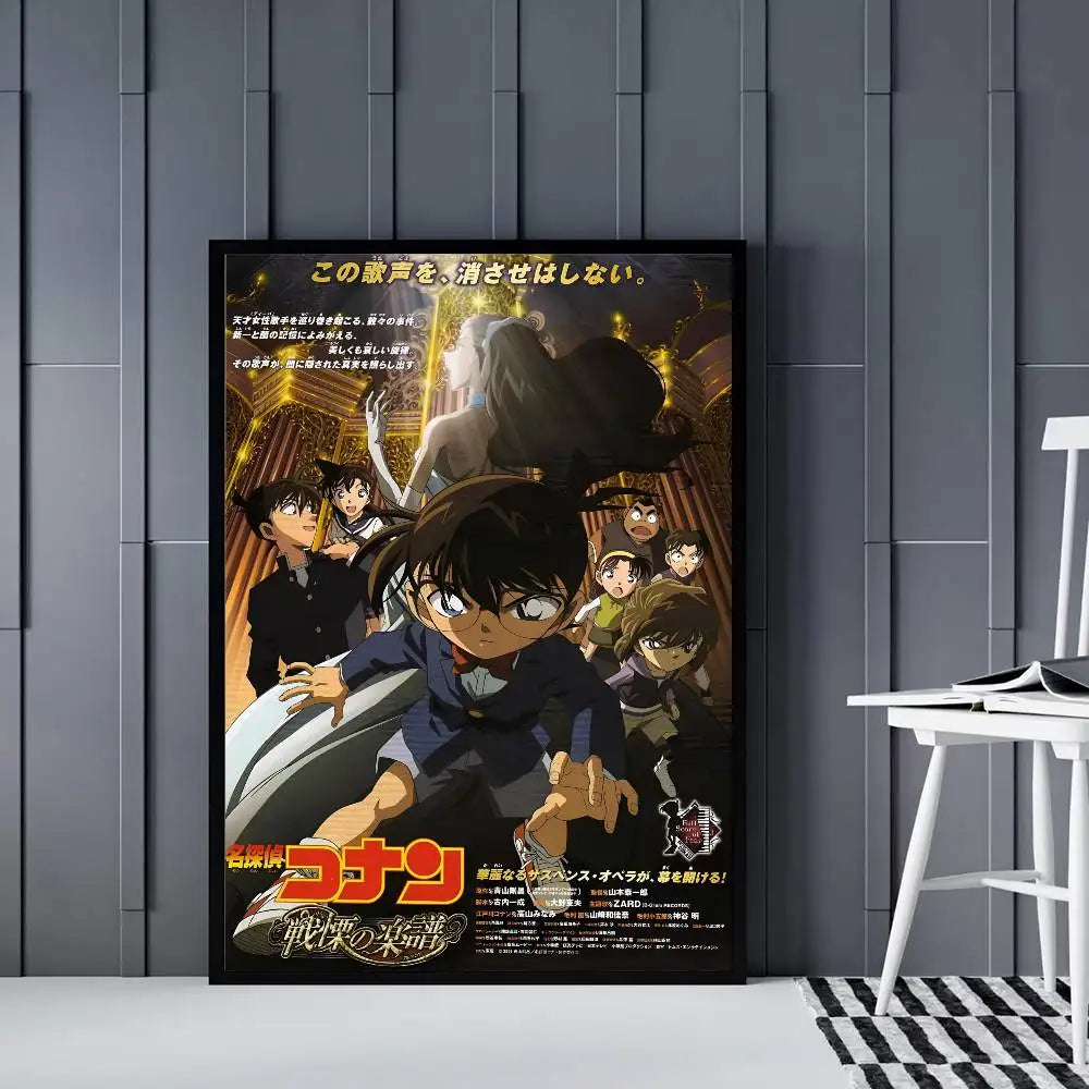Detective Conan Poster Self-adhesive Art Waterproof Paper Sticker Coffee House Bar Room Wall Decor