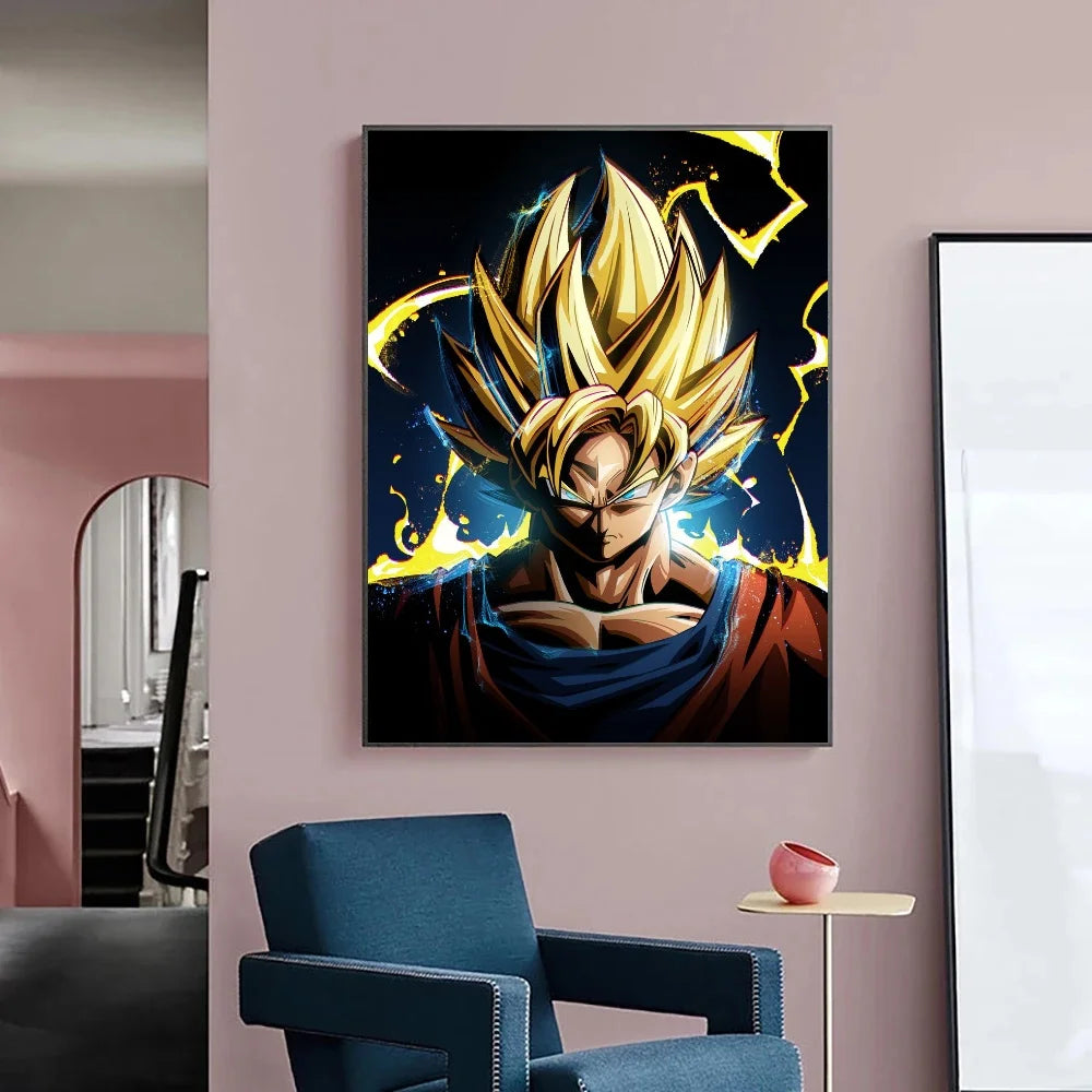 Japanese Anime Canvas Painting Dragon Ball vintage Goku Poster Prints Mural Pictures Wall Art Living Room anime Home Decor Gifts