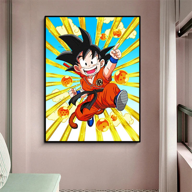 Japanese Anime Canvas Painting Dragon Ball Z Goku Cartoon Posters Print Mural Pictures Wall Art Children's Room Home Decor Gifts