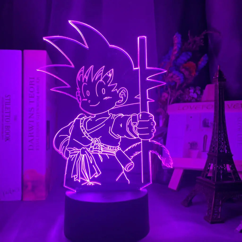 Anime Dragon Ball Lamp Led Acrylic Stand Super Saiyan Goku Figure For  Child Bedroom Decor Nightlight Cool Kids Birthday Gift