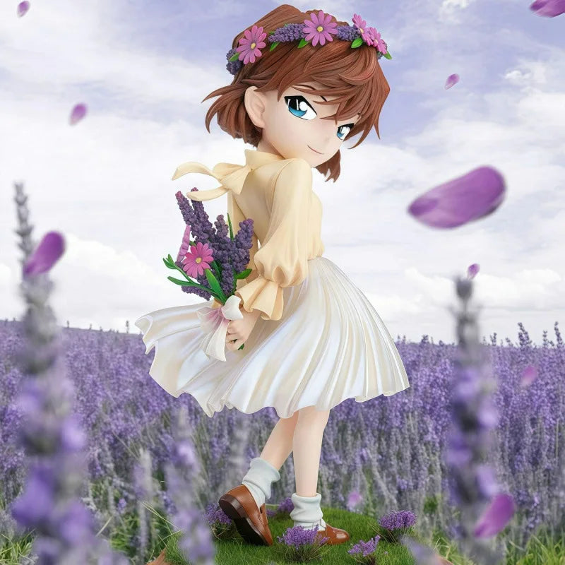 High quality Anime Detective Conan Haibara Ai Anita Hailey with Flower Model Figure Toys 18cm