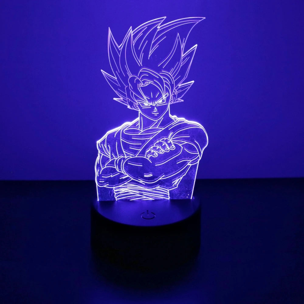 Dragon Ball Z Anime Figures Goku Figure Vegeta Gohan 3D Lamp PVC Action figurine Toys for Children Room Decor Super Saiyan Gifts