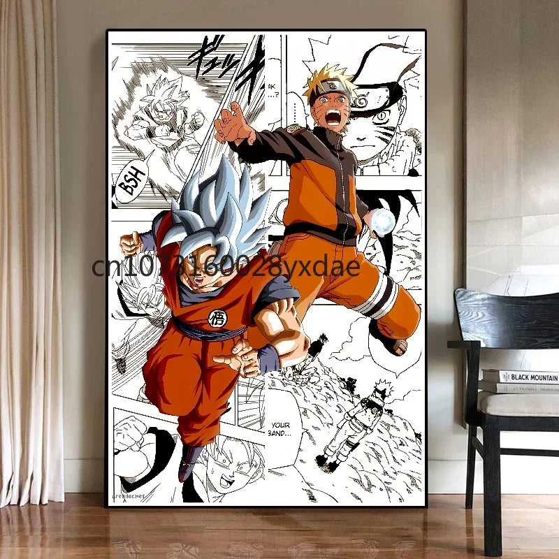 Anime Classic Canvas Prints Poster Dragon Ball Z Goku Vegeta Gohan Home Room Bar Wall Decor Art Picture Painting Wallpaper Gift