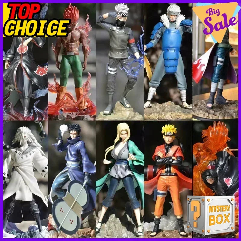 Naruto Anime Figure Blind Box 12 PCS Mystery Box Collection Random Character Uzumaki Naruto Sasuke Kakashi Action Figure Gift