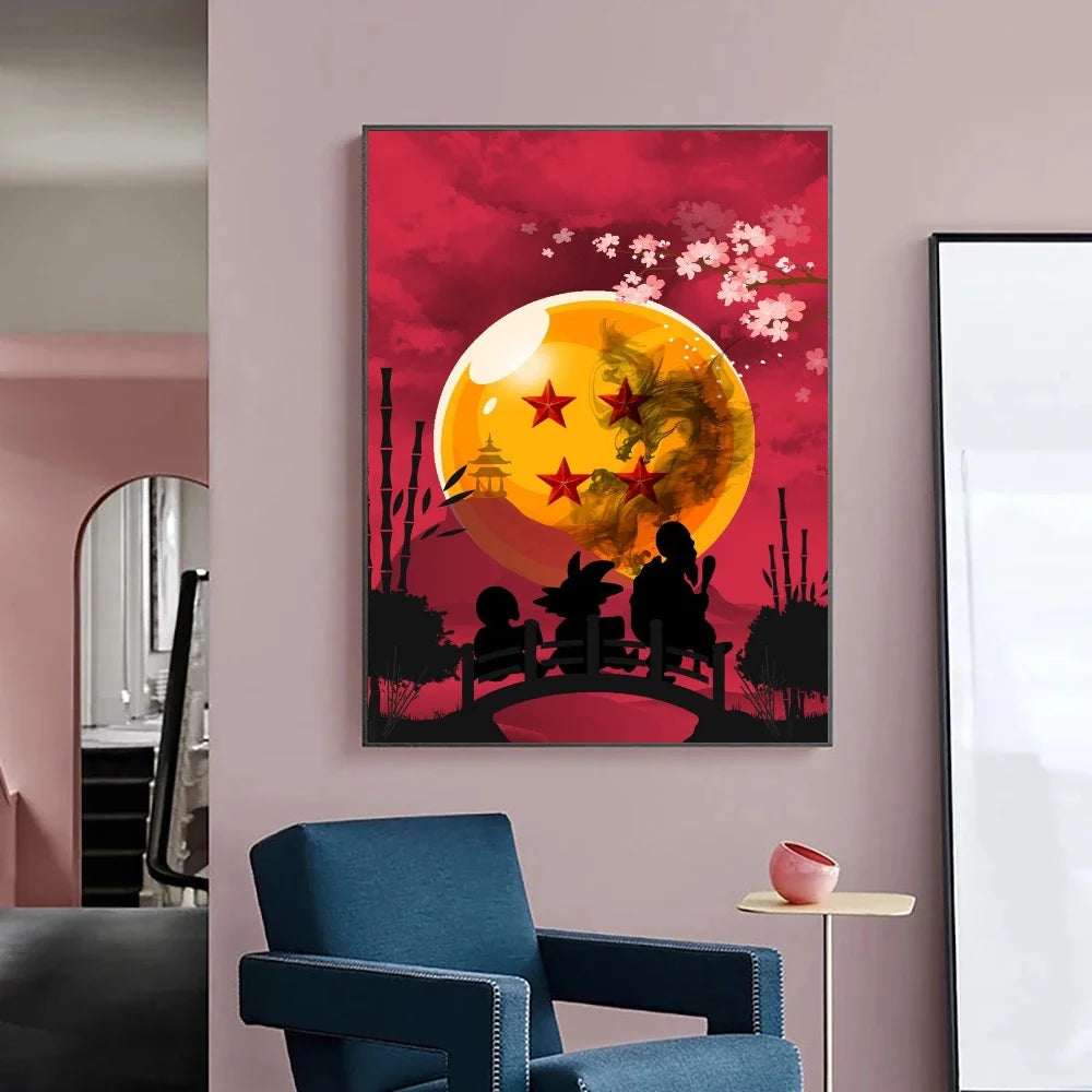 Japanese Anime Canvas Painting Dragon Ball vintage Goku Poster Prints Mural Pictures Wall Art Living Room anime Home Decor Gifts