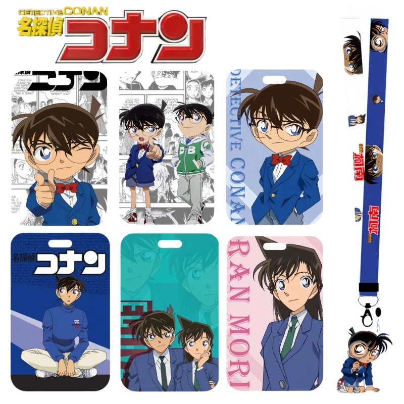 Detective Conan Lanyard Push-pull Card Holder Mouri Ran Long Rope Business Card Holder Detachable Long Rope Student Card Holder