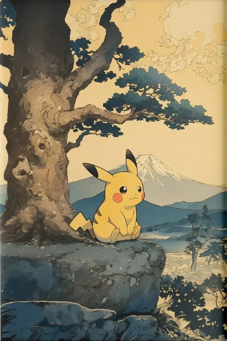 P-Pokemon Japanese Anime Canvas Painting Kawaii Elf Pets HD Poster Retro Bar Noodle Room Living Room Home Mural Decor Kids Gifts