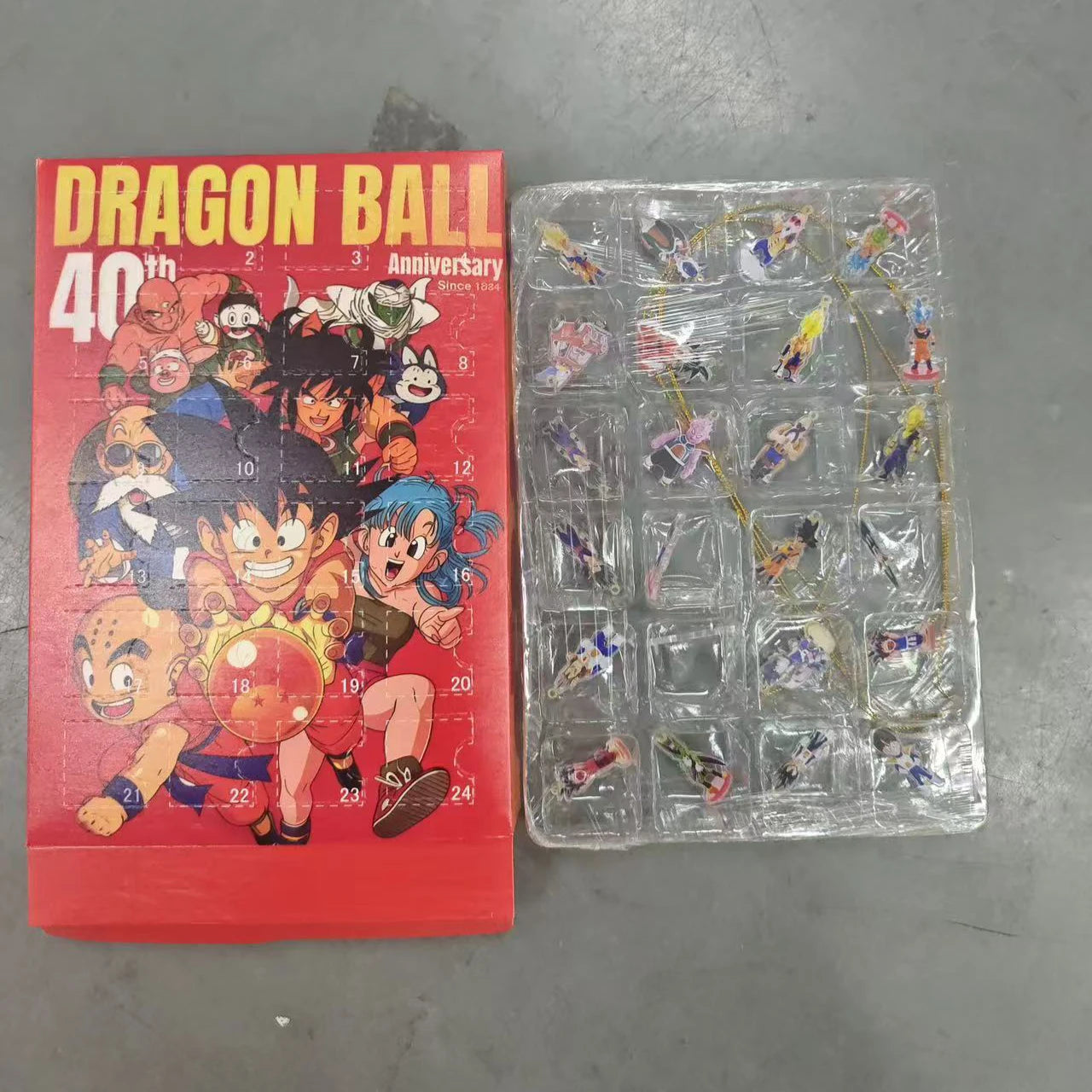 IN STOCK Dragon Ball 40th Anniversary 2D Plane Christmas Advent Calendar Trendy Blind Box Ornaments Hanging Tree Decoration Gift