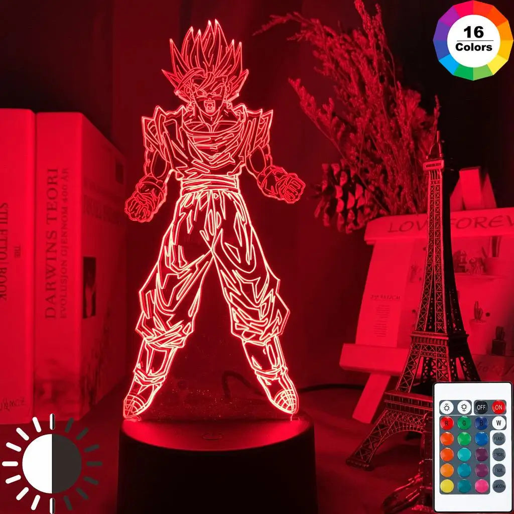 Anime Dragon Ball Lamp Led Acrylic Stand Super Saiyan Goku Figure For  Child Bedroom Decor Nightlight Cool Kids Birthday Gift