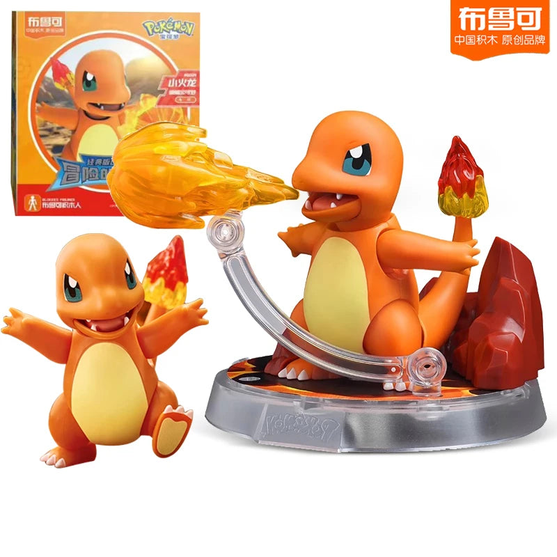 Original Blokees Pokemon Pikachu Eevee Charmander Charizard Greninja Meowscarada Ceruledge Cartoon Characters Building Block Toy