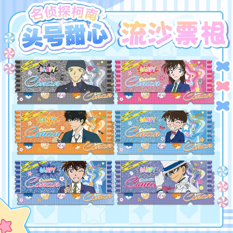 Detective Conan Sweetheart Series Liquid Sand Ticket Stamps Fine Glitter Oil Diy Flow Card Brick Anime Craft Supplies