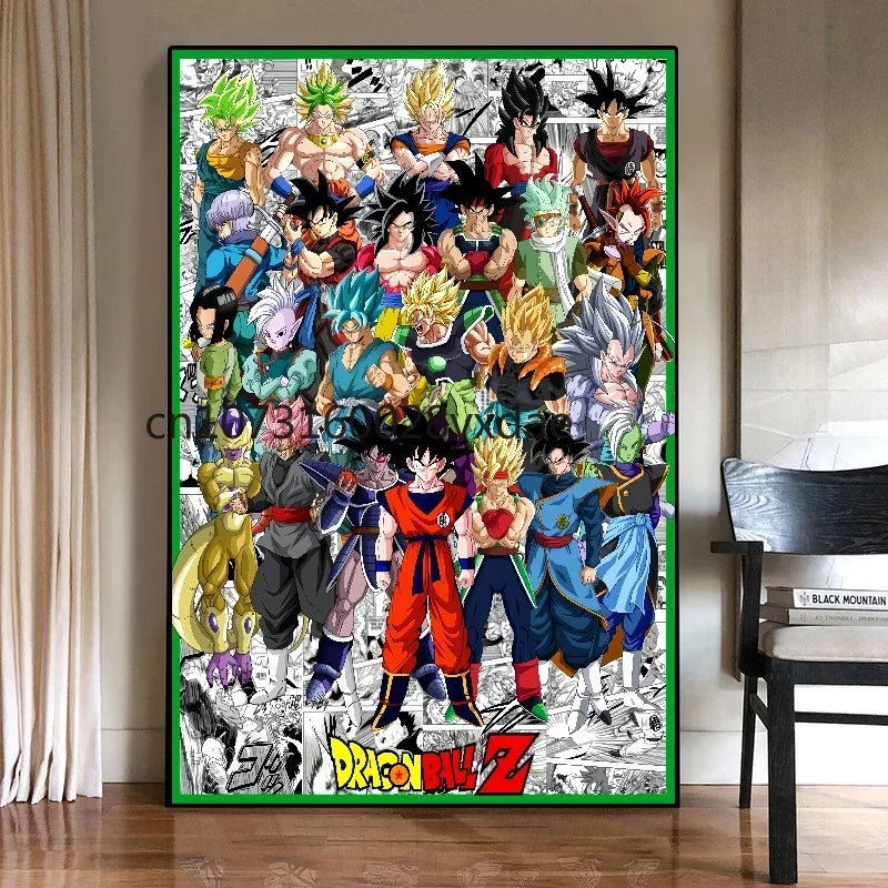 Anime Classic Canvas Prints Poster Dragon Ball Z Goku Vegeta Gohan Home Room Bar Wall Decor Art Picture Painting Wallpaper Gift