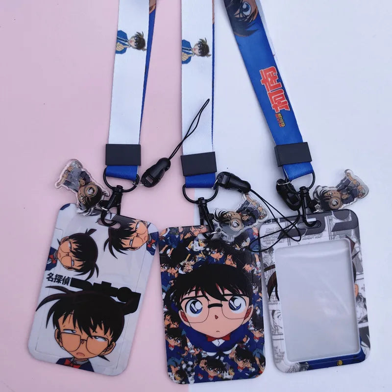 Detective Conan Lanyard Push-pull Card Holder Mouri Ran Long Rope Business Card Holder Detachable Long Rope Student Card Holder