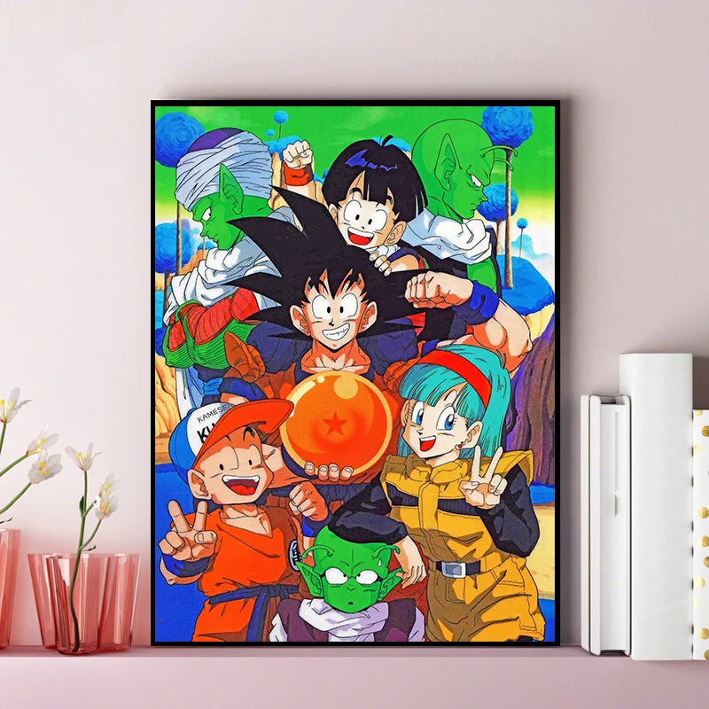Japanese Anime Canvas Painting Dragon Ball Z Goku Cartoon Posters Print Mural Pictures Wall Art Children's Room Home Decor Gifts
