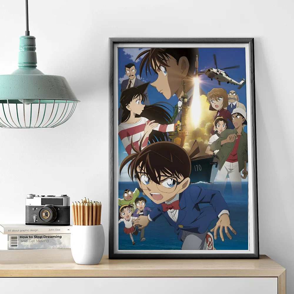 1PC Detective C-Conan Poster Self-adhesive Art Waterproof Paper Sticker Coffee House Bar Room Wall Decor