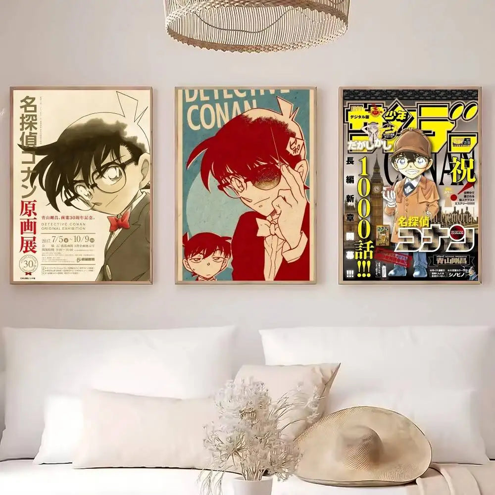 Hot Anime D-Detective C-Conan Poster High Quality Dorm Living Room Aesthetic Wall Decoration Painting Stickers Gift