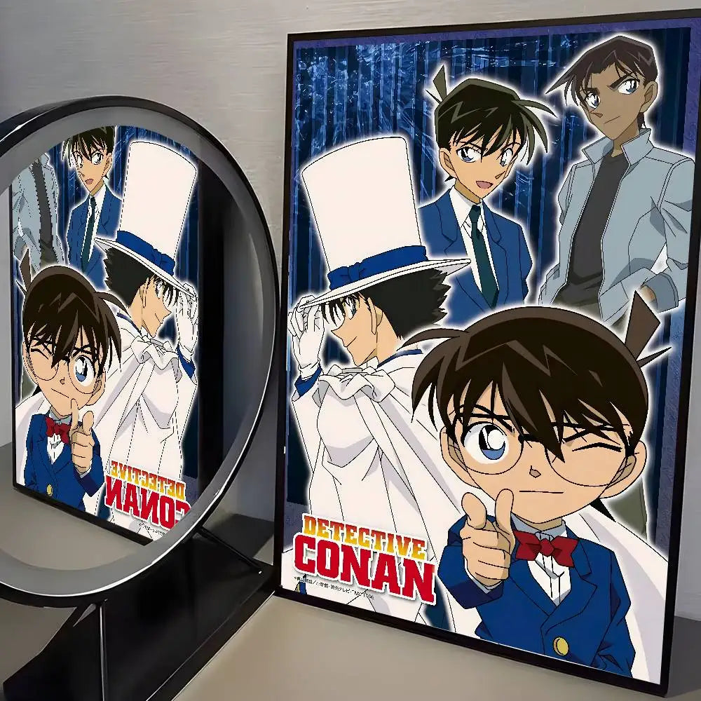 Anime D-Detective C-Conan Poster Self-adhesive Art Waterproof Sticker Coffee House Dorm Room Wall Decor