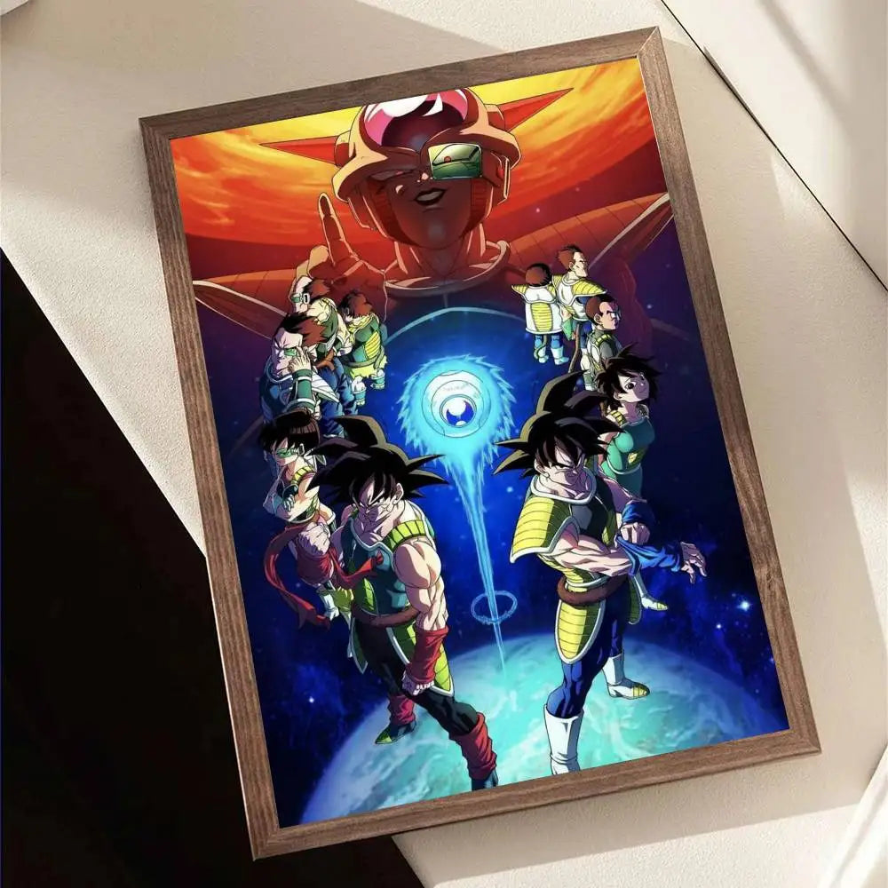 1pc Japanese Anime Dragon Ball Goku Poster Self-adhesive Art Waterproof Paper Sticker Coffee House Bar Room Wall Decor