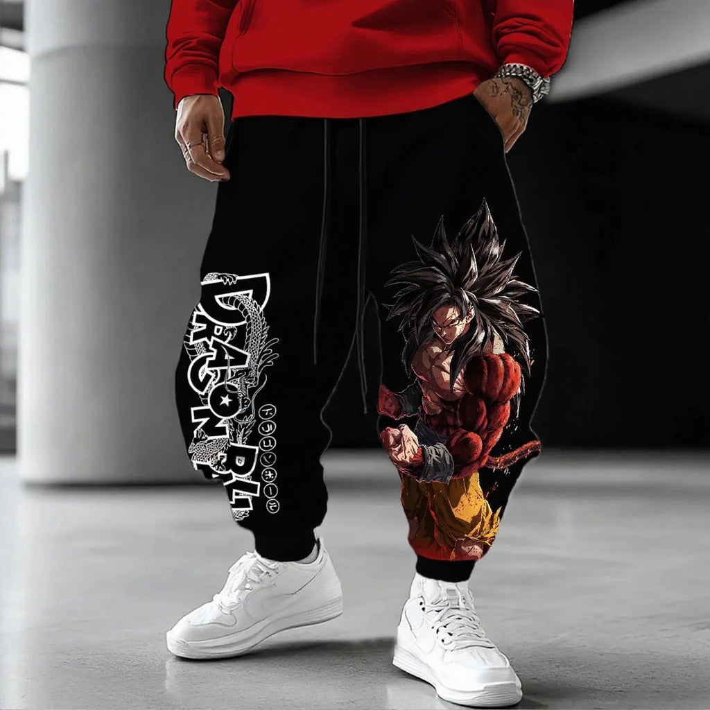 Dragon Ball Super Saiyan Goku Men Jogger Pants Anime Streetwear Casual Sweatpants Loose Fit Graphic Print Spring Autumn Trousers