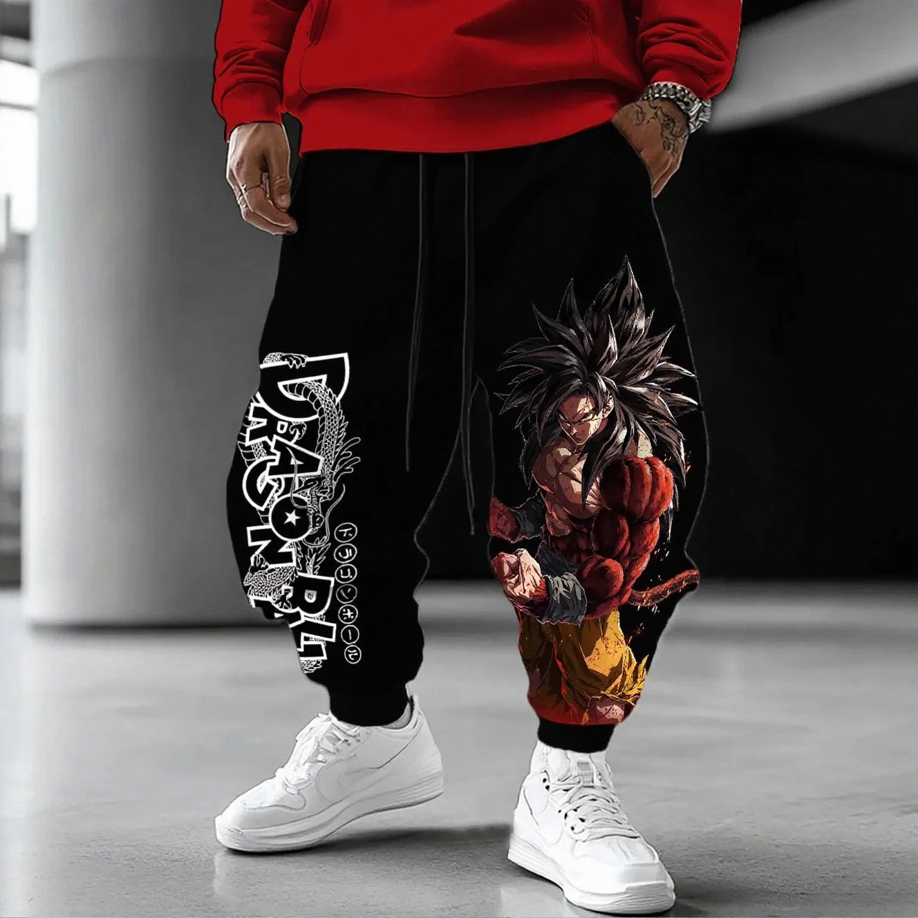 Dragon Ball Super Saiyan Goku Men Jogger Pants Anime Streetwear Casual Sweatpants Loose Fit Graphic Print Spring Autumn Trousers