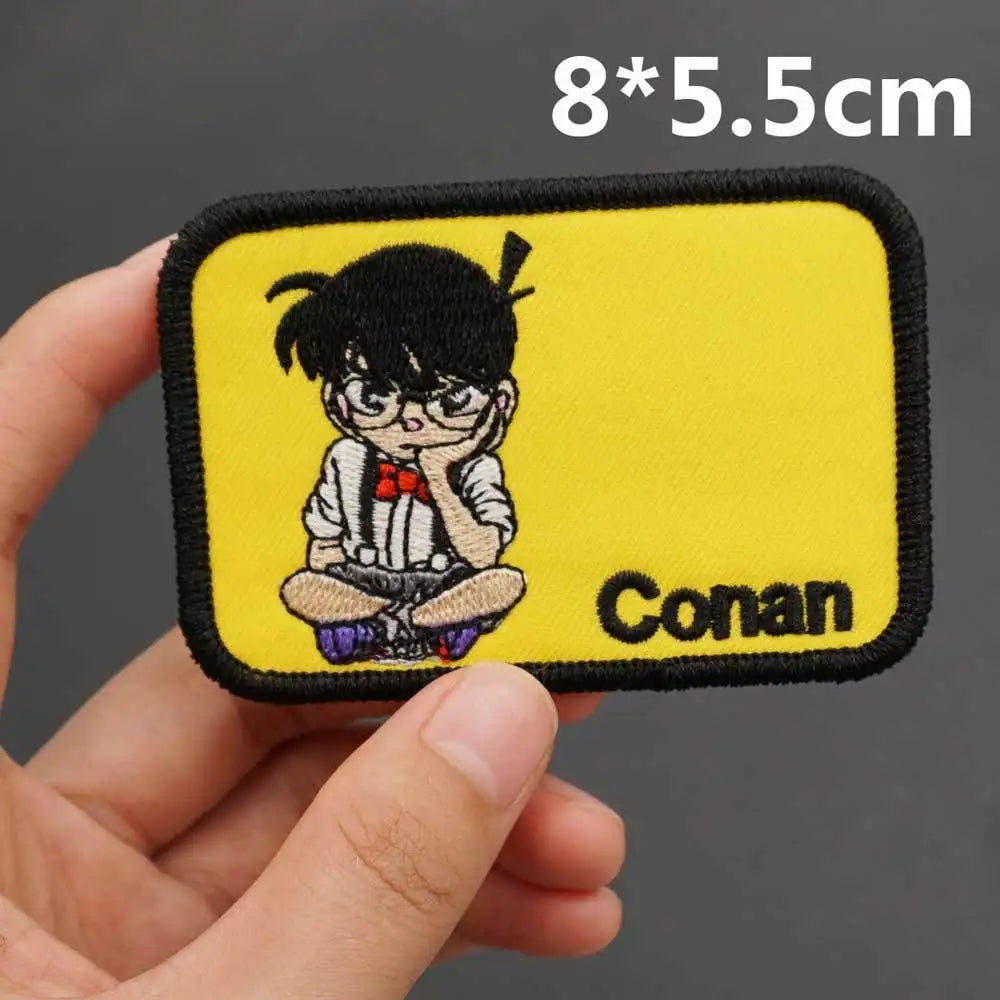 Conan Edogawa Cloth Sticker Creative High Value Cartoon Cute Couple Clothes School Bag Decorated Self Adhesive Patch Velcro