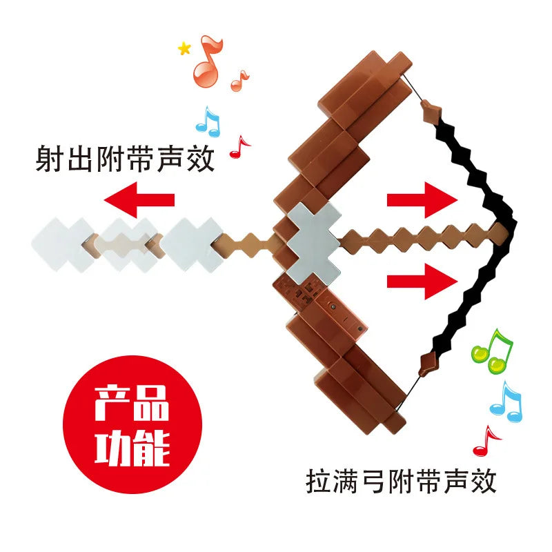 2025 NEW! Minecraft Emit Ultimate Bow and Arrow with Sound Effects Soft Weapon Action Figure Model Outdoor Toys for Gifts