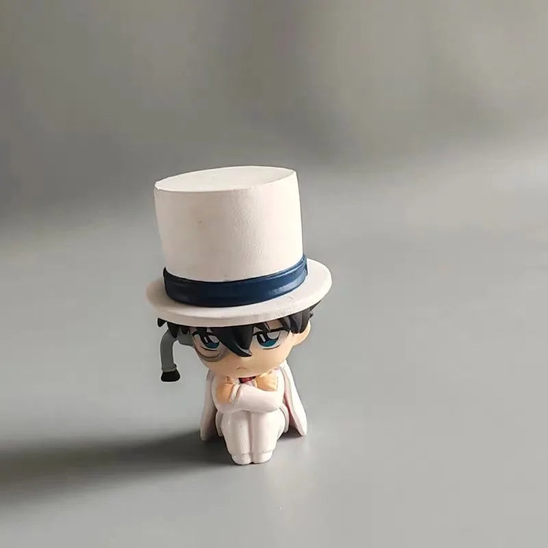 Bandai Original Detective Conan Gashapon Figures - Cute Sitting Pose Anime (Conan, Kaito, Ran Mouri) Collectible Mini Toys Gift