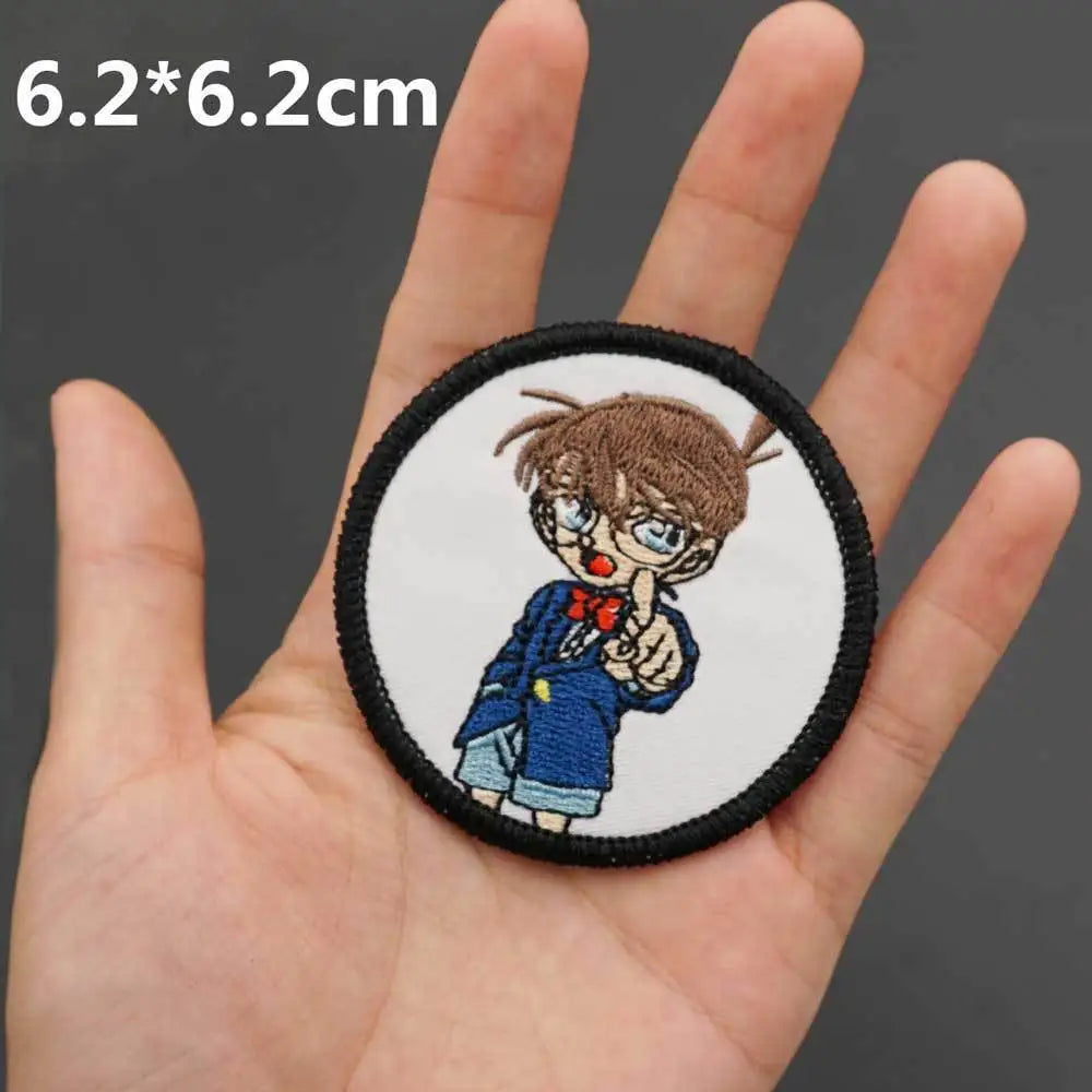 Conan Edogawa Cloth Sticker Creative High Value Cartoon Cute Couple Clothes School Bag Decorated Self Adhesive Patch Velcro