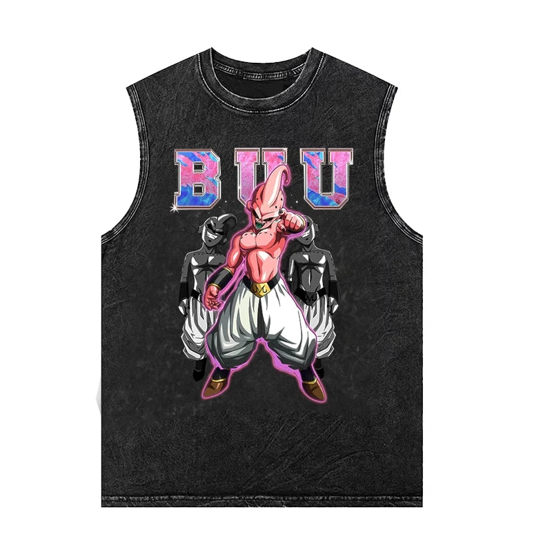 Dragon Ball Goku Saiyan Anime Vest Summer New Men's Tank Tops Woman's  Oversized Sleeveless Shirt Vintage Washed Gym Y2k Clothes